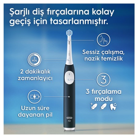 Oral-B iO 2 Şarjlı Diş Fırçası Seti 2'li - Siyah / Yeşil - Thumbnail