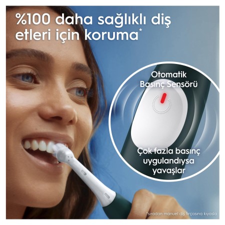 Oral-B iO 2 Şarjlı Diş Fırçası Seti 2'li - Siyah / Yeşil - Thumbnail