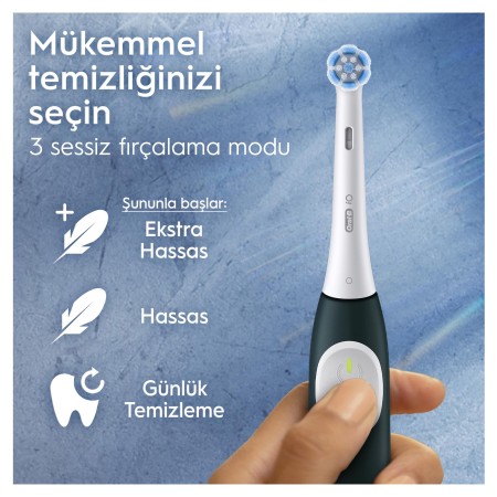 Oral-B iO 2 Şarjlı Diş Fırçası Seti 2'li - Siyah / Yeşil - Thumbnail