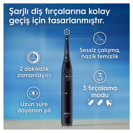 Oral-B iO 2 Şarjlı Diş Fırçası - Siyah - Thumbnail