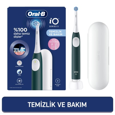 Oral-B - Oral-B iO 2 Şarjlı Diş Fırçası - Yeşil, Seyahat Kabı ile